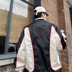 复古拼接新款休闲外套新款潮牌百搭夹克男CC005-P70图片