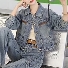 牛仔外套女洋气减龄显瘦春秋装2025新款轻熟风时尚气质两件套套装，女装套装/套裙，潮流依族