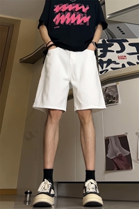 特批P38无差价潮牌ins百搭直筒五分牛仔裤夏季街头男女短裤K006图片