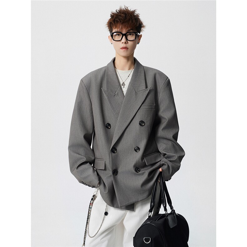 双排扣大码M-5XL西服男成分96%聚酯纤维4%氨纶XF78127P85控128,男装西服,星座226-1