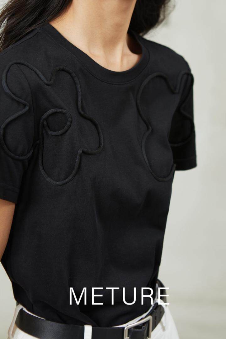 现货，夏季新款盘花短袖T恤，女装T恤，觅处