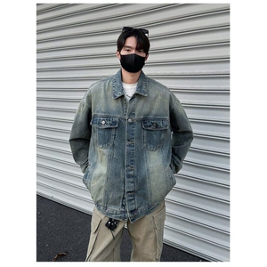 2025新款美式高街水洗做旧牛仔外套男春秋季潮牌复古痞帅宽松图片