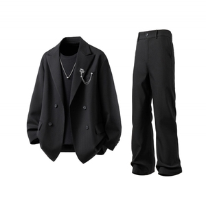 西服送胸针96%绦纶4%氨纶M-5XL大码XF78145P85控139西裤78151P45图片