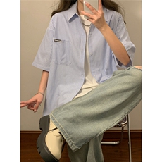 中性夏装2026新款短袖衬衫夏季薄半袖衬衣男女装半袖外套HK14-P43，男装衬衫，电商A233-1