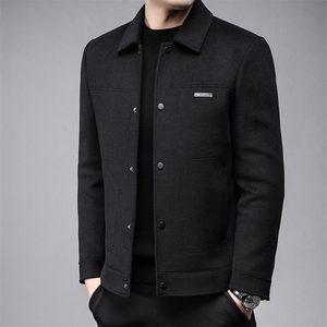 B82315鹅绒内胆可脱卸男士毛呢外套羽绒服商务精品图片