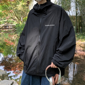 防晒衣男韩版潮连帽字母印花帅2026夏季薄款ins宽松外套W4827-P39图片