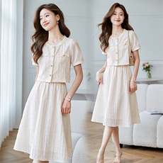 AGOINCAT小香风时尚套装裙女夏季减龄小个子高端精致半身裙两件套,女装套装/套裙,时尚风爆, AGOINCAT小香风时尚套装裙女夏季减龄小个子高端精致半身裙两件套,女装套装/套裙,时尚风爆,