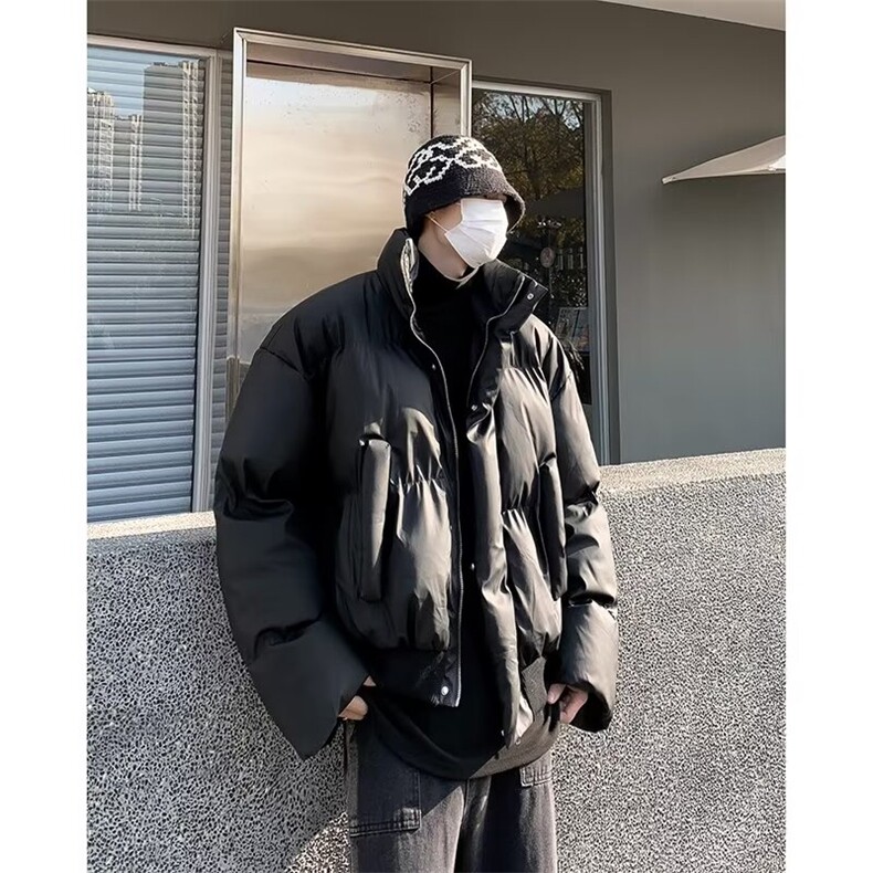 立领pu皮短款棉服男款冬季棉衣美式炸街痞帅高级感防寒服外套,男装棉衣,星座410-6（原星座1304-1）
