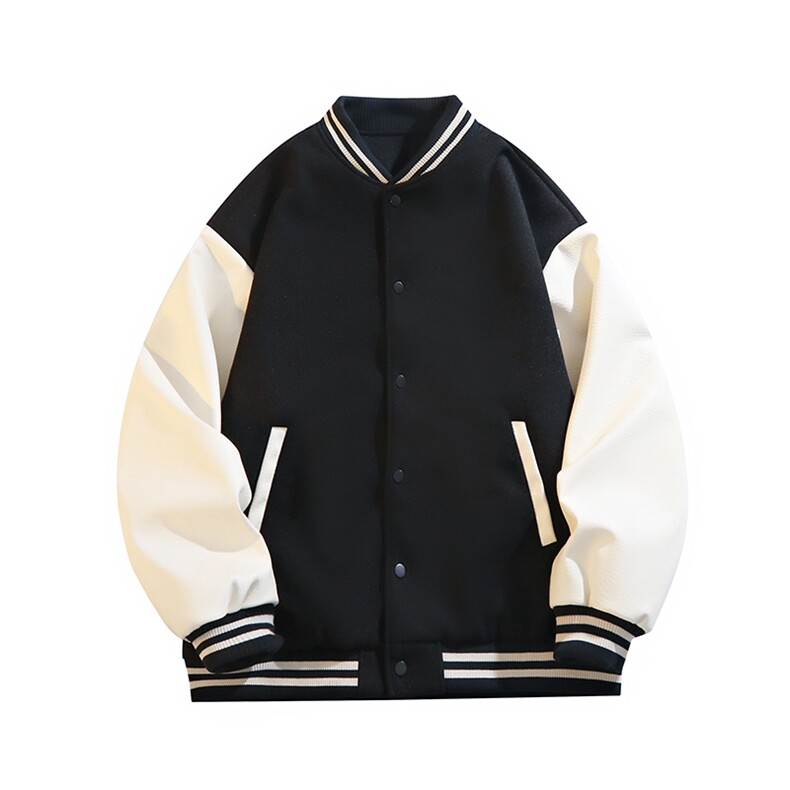 数据复古棒球领拼接夹克宽松情侣外套街头棒球服JK2709P65,男装夹克,电商A128