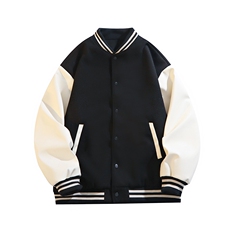 数据复古棒球领拼接夹克宽松情侣外套街头棒球服JK2709P65，男装夹克，电商A128