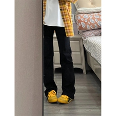 牛仔裤男款秋季美式高街vibe裤子高个子修身直筒微喇裤LGK766-P38，男装牛仔裤，星座1008