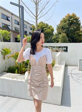 【现货】T恤拼接辣妹连衣裙，女装T恤，欧尼蒂