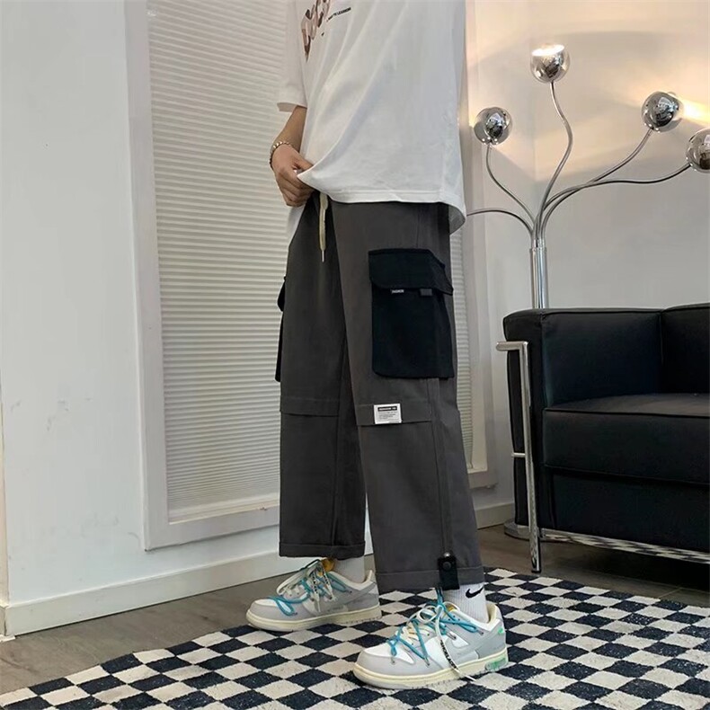 运动裤男韩版潮流ins束脚裤高街百搭情侣阔腿裤大码K642P38,男装休闲裤,星座1116-2