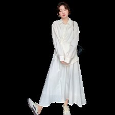 新款设计感衬衫半身裙两件套5542P175K288，女装套装/套裙，2C176