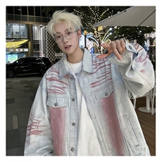 F478P75秋冬男装港风潮男时尚休闲夹克牛仔外套，男装工装外套，星座512-6