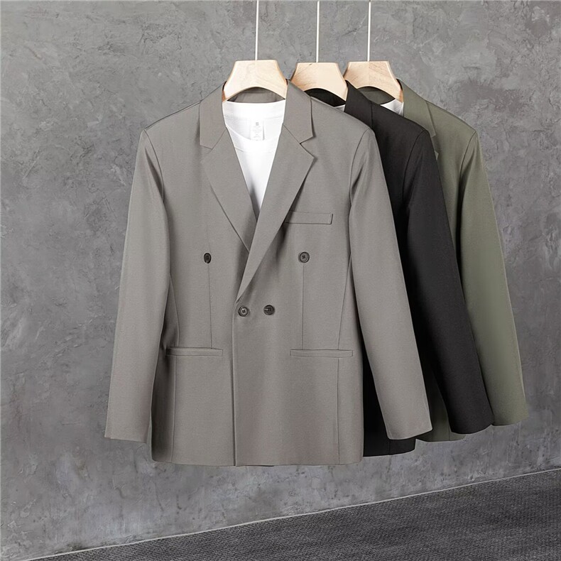 2026春秋休闲西装双排扣商务西服免烫外套XZ75，男装西服套装，星座1108