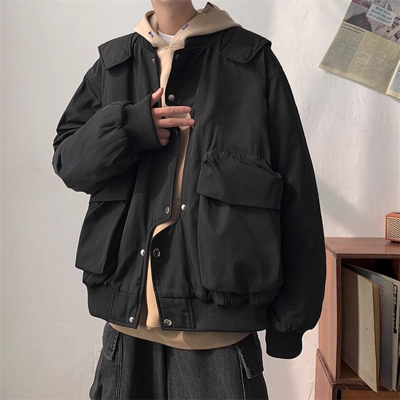 美式复古不规则飞行员棒球服外套男休闲工装棉衣夹克,男装棉衣,星座218-1（原230）