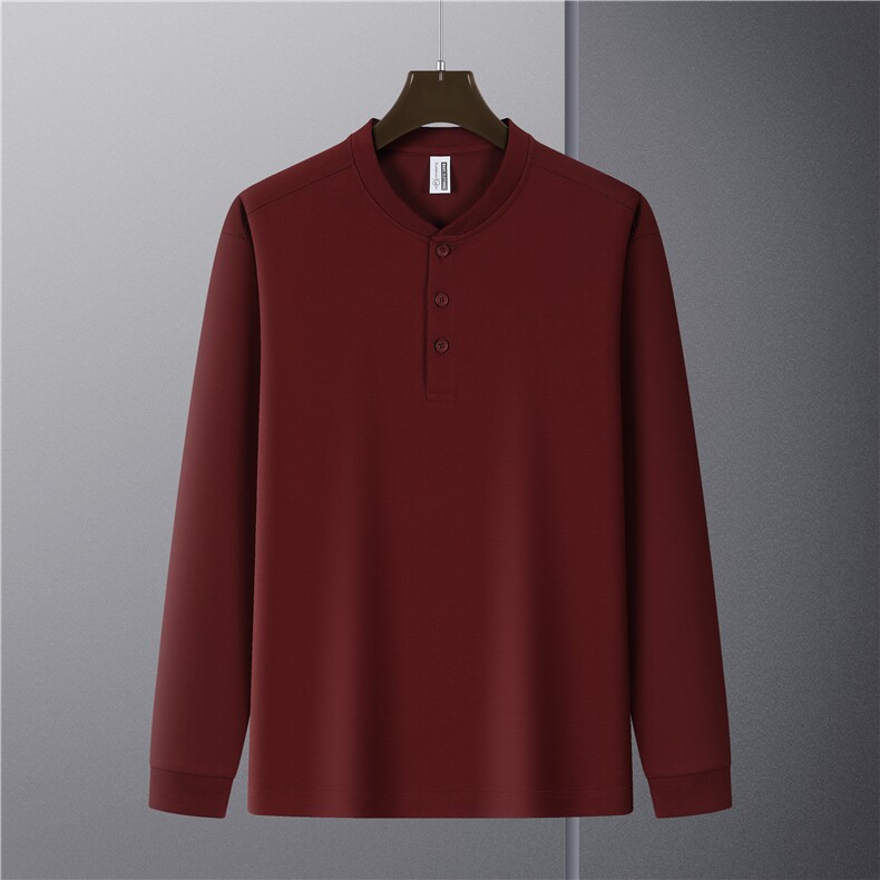 2025秋季新品240克索罗娜亨利领长袖t7A抗菌70%棉打底衫5011P40,男装T恤,星座1602B（原101B-1）