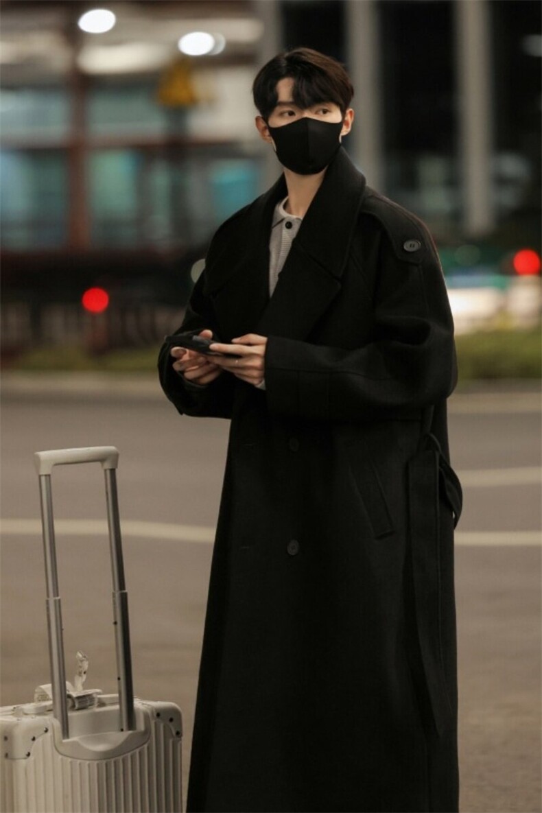 秋冬情侣装中长款毛呢大衣男女韩系英伦风衣外套812-F632-P128,男装风衣,星座812