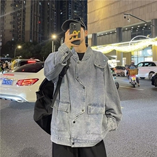 酒红色飞行员夹克男秋季高级感外套欧美高街美式R星冲锋衣JK888，男装夹克，星座1116A-1（原606A）