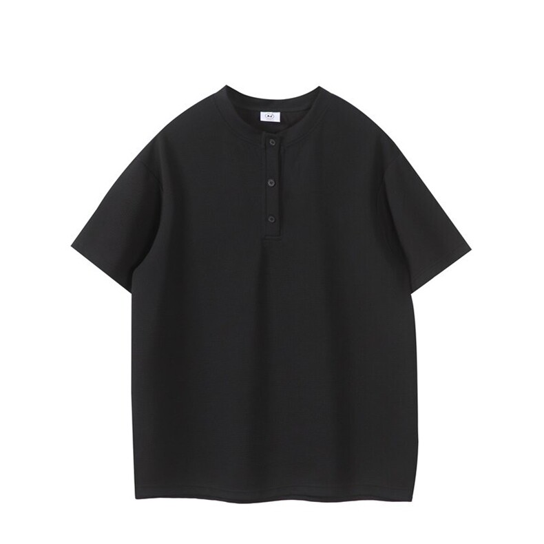 德物白底图可二开M-5XL250克玉米粒亨利领短袖夏季冰丝T恤男,男装T恤,电商C306-1