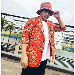 RS1网红同款高质量大码单上衣西装西服婚庆表演出团队服新中式潮图片