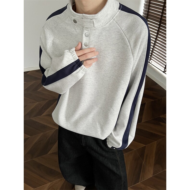 H236美式秋冬高街结构款立领卫衣，男装卫衣，星座1503