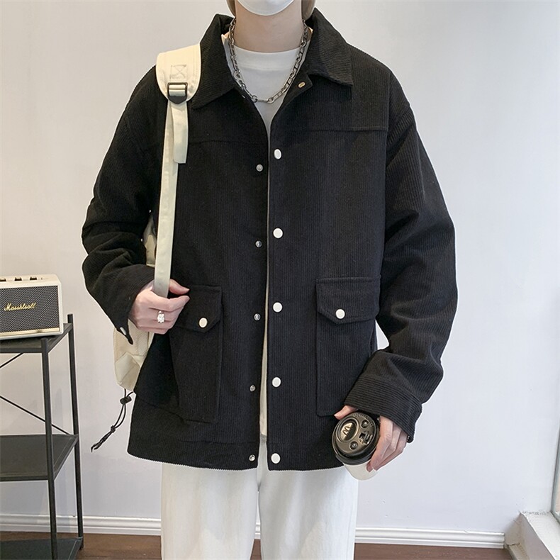 灯芯绒外套男款春秋季新款美式潮衣服工装夹克休闲上衣 jk555-P70图片