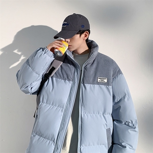 冬季青少年灯芯绒立领拼接外套休闲百搭面包服棉服5302-P78图片