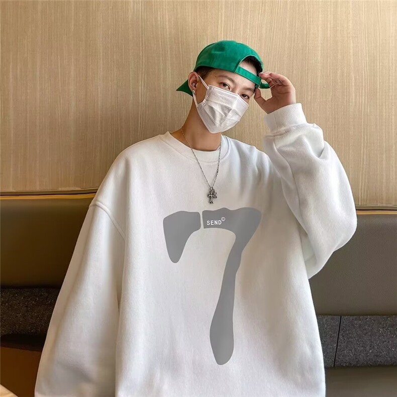 男士卫衣春秋款2025新款胖子大码男装加肥加大秋季圆领上衣秋,男装卫衣,星座218-1（原230）