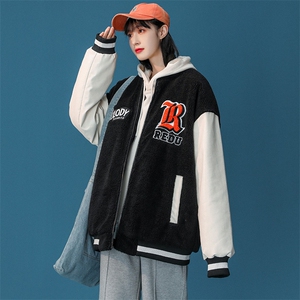 冬季学生宽松羊羔绒棉服加绒加厚棉衣外套男女 8890-P115控价138图片
