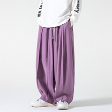 夏季大码港风高级感裤子男女日系宽松简约工装裤灯笼裤K230/P70，男装休闲裤，电商A221A