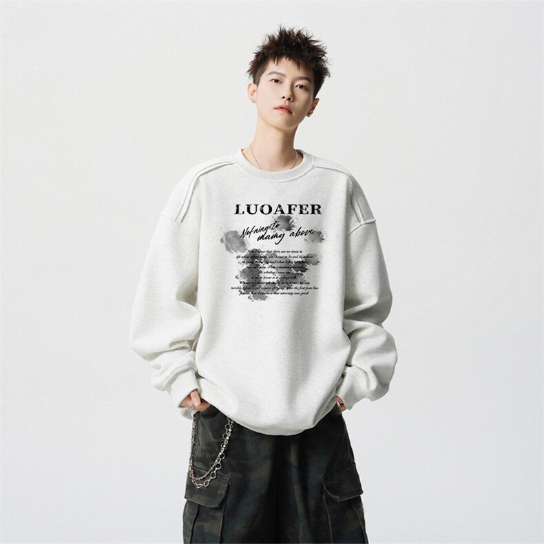 得物供货、重磅420克现货 圆领卫衣宽松HD019-1-WY2686LL-P35图片