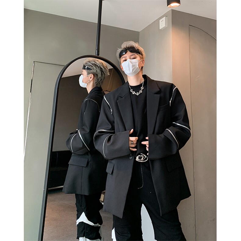 潮牌高级感小西装男秋小众拉链装饰设计感西服XZ514-2-24243-P118,男装西服套装,星座514-2(原B239)