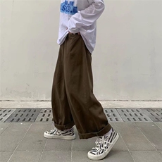 港风复古直筒工装裤秋冬季宽松阔腿休闲裤A383P40，男装休闲裤，星座1116-2