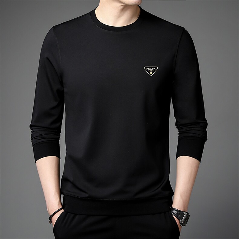 2023新款长袖商务休闲套头上衣男士秋季中年印花圆领时尚百搭卫衣，男装卫衣，电商B212（原钱塘6029）