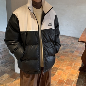 MY266特P95控158pu皮拼接面包服棉服情侣冬季加厚棉衣加厚外套图片