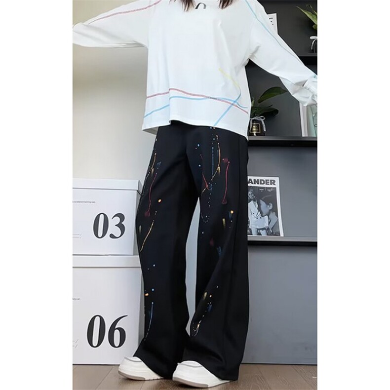 泼墨牛仔裤男复古显瘦直筒宽松休闲裤子潮vibe风长裤NC1177,男装牛仔裤,星座1116A（原606A-3）