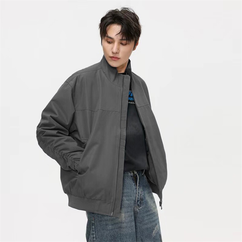 26春装新款美拉德立领飞行夹克boxy廓形休闲百搭外套上衣JK6500,男装夹克,电商A486-1