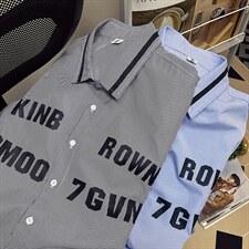 1中性竖条纹大码M-5XL日系港风情侣七分袖衬衫男QCS7018P45控68，男装衬衫，星座226-2