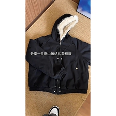 现货高品质美式高街冬季重磅硬挺短款座山雕毛领棉衣男女加厚外套，男装棉衣，电商A486-1