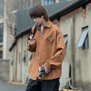 cityboy文艺潮ins长袖百搭标准青春流行男原宿衬衫C334P33图片