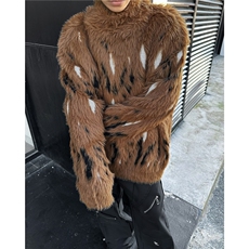 冬季半高领毛衣男美式小众分割设计感高街慵懒针织衫MZ635-P63，男装针织衫/毛衣，星座412-3
