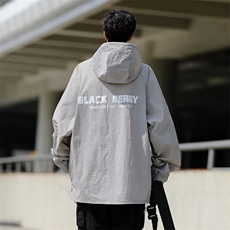 防晒衣男港风休闲宽松薄款夹克夏季帅百搭连帽防晒服外套F004-P38，男装夹克，星座308B-1