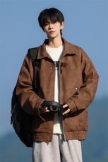 JK8606-P78L-8XL2026春季大码美式皮棉翻领衣夹克外套，男装夹克，星座109