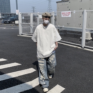 设计感小众纯棉圆领220g精梳棉短袖T恤高街复古上衣TX601-特P22图片