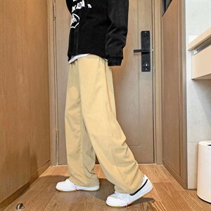 灯芯绒裤子男夏季直筒宽松日系ins潮牌休闲裤E100P35图片