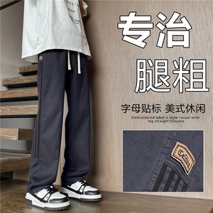 美式直筒微喇休闲裤男秋冬季潮流小众垂坠感运动卫裤DY528-P55图片