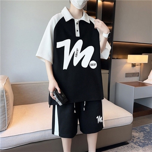 夏季新款POLO衫短袖男青少年学生套装图片