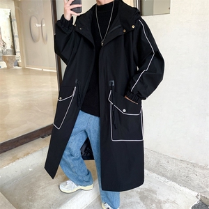 长年大货冲锋风衣男中长款大衣男F080薄P105加棉P120港风E图片
